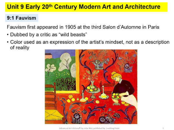 Unit 9 Early 20th Century Modern Art & Architecture. $30 (170 pages, 12 days)
