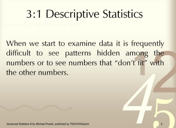 Unit 3 Descriptive Statistics (Total pages: 309, 20 days):$30